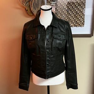 White House  Black Market Coated Cropped Jacket Size 6